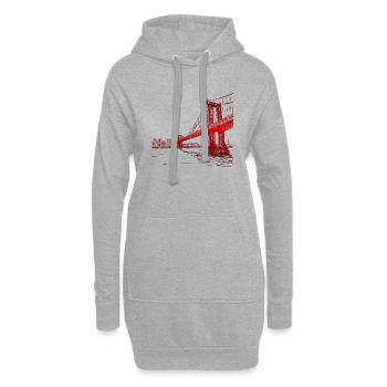 Brücke - Hoodie-Kleid - Grau meliert - Vorne