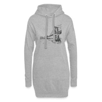 Brücke - Hoodie-Kleid - Grau meliert - Vorne