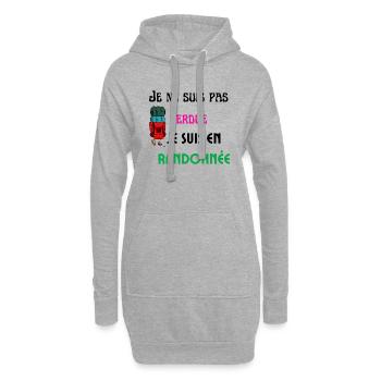 je ne suis pas perdue je suis en randonnée - Sweat-shirt à capuche long Femme - gris chiné - Devant