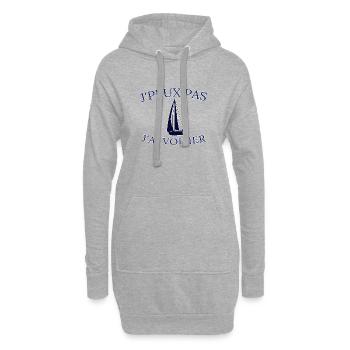 Superbe JPEUX PAS J AI VOILIER VOILEUX PLAISANCE - Sweat-shirt à capuche long Femme - gris chiné - Devant