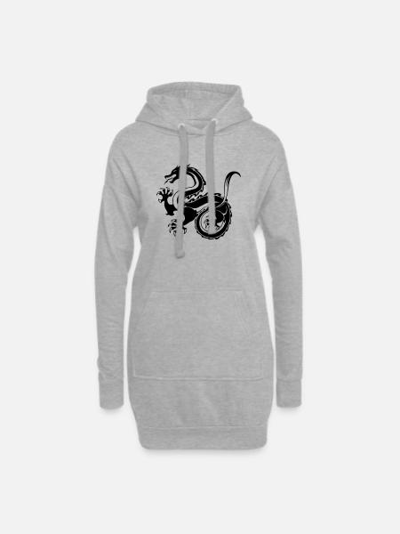 Dragon - Hoodie-Kleid - Grau meliert