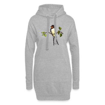 Oiseau - Sweat-shirt à capuche long Femme - gris chiné - Devant