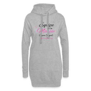 équipe de la Mariée evjf t-shirt assorti - Sweat-shirt à capuche long Femme - gris chiné - Devant