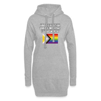 Intersex Inclusive Pride Progress Pride Flag - Hoodie Dress - heather grey - Front