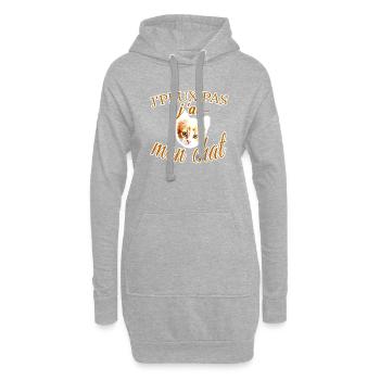 t shirt chaton vetements chat - humour CHATON - Sweat-shirt à capuche long Femme - gris chiné - Devant