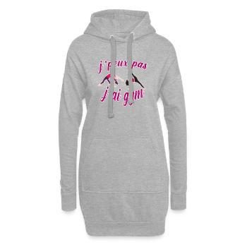 Tee shirt gym fille j peux pas humour gym vetement - Sweat-shirt à capuche long Femme - gris chiné - Devant