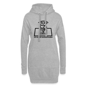 Schulkind - Ich hasse Hausaufgaben - Mädchen - Hoodie-Kleid - Grau meliert - Vorne