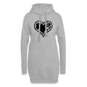 Herz 4 - Hoodie-Kleid - Grau meliert - Vorne