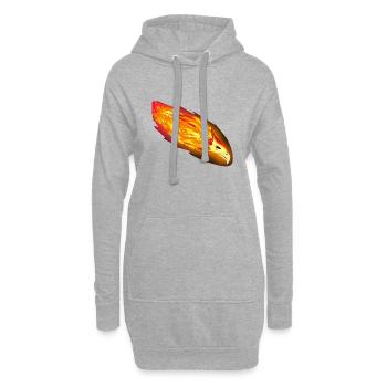 AIGLE DE FEU - Sweat-shirt à capuche long Femme - gris chiné - Devant