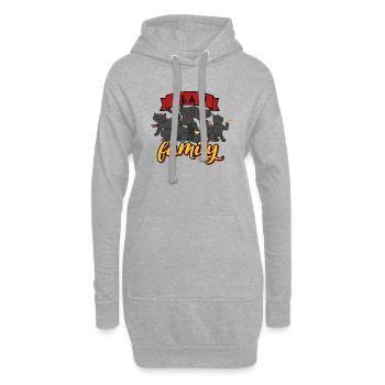 team familie katze kaffee abteilungsleiter party - Hoodie-Kleid - Grau meliert - Vorne