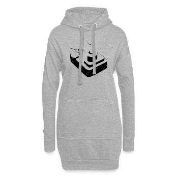 Joystick Player Game Controller rétro Gaming - Sweat-shirt à capuche long Femme - gris chiné - Devant