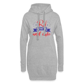 Rouge Blanc et mignon - Sweat-shirt à capuche long Femme - gris chiné - Devant