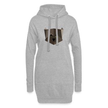 Ours géométrique - Sweat-shirt à capuche long Femme - gris chiné - Devant