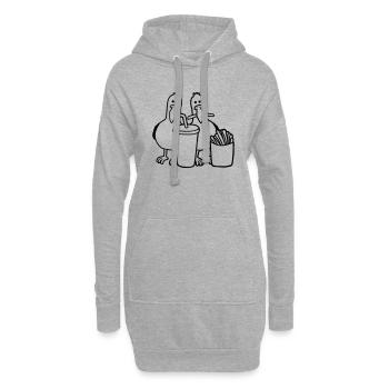 Mouettes de restauration rapide volées - Sweat-shirt à capuche long Femme - gris chiné - Devant