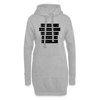 Festival Konzert betrunken Spaß Schrift - Hoodie-Kleid - Grau meliert - Vorne
