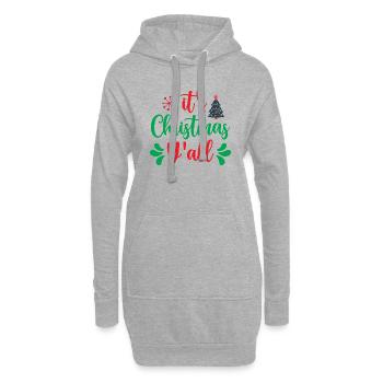 Es ist Weihnachten und alles - Weihnachtshumor - Hoodie-Kleid - Grau meliert - Vorne