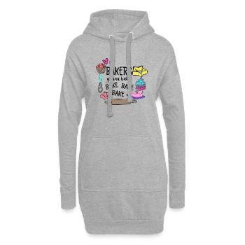 Boulangerie Baker Boulangerie Boulangerie Gâteau de confiserie - Sweat-shirt à capuche long Femme - gris chiné - Devant
