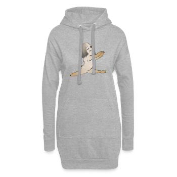Havaneser macht Yoga Yogaliebhaber Geschenk - Hoodie-Kleid - Grau meliert - Vorne
