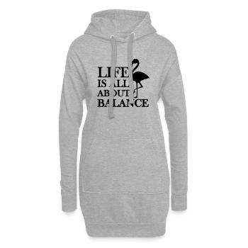life is all about balance - Hoodie-Kleid - Grau meliert - Vorne
