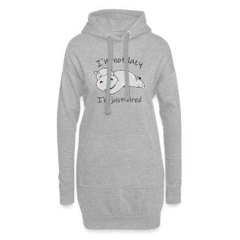 Mignon hippopotame paresseux - Sweat-shirt à capuche long Femme - gris chiné - Devant