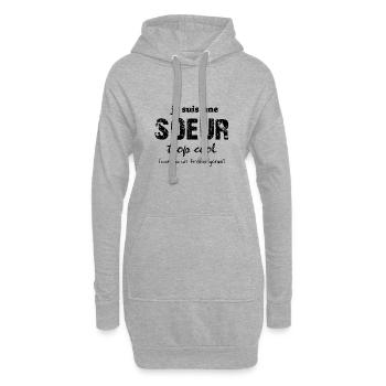 je suis une soeur trop cool - Sweat-shirt à capuche long Femme - gris chiné - Devant