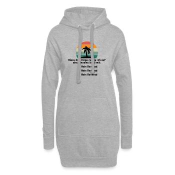 Drei Dinge auf eine einsame Insel Mein Rennrad - Hoodie-Kleid - Grau meliert - Vorne