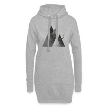 Mond und Berge Geometrisch - Hoodie-Kleid - Grau meliert - Vorne