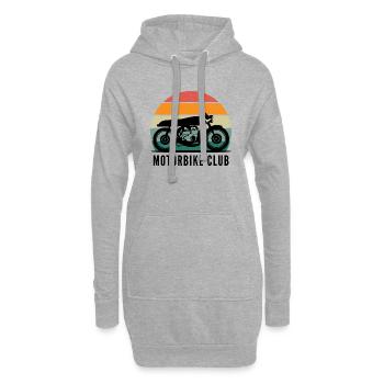Logo design T Shirt motorbike club - Sweat-shirt à capuche long Femme - gris chiné - Devant