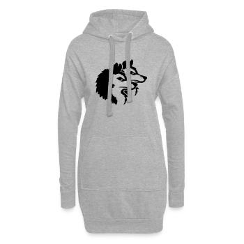 Alpha Wolf Pack Logo - Hoodie-Kleid - Grau meliert - Vorne