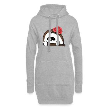 Faultier Weihnachten süß lustig Faultiere Tier 11 - Hoodie-Kleid - Grau meliert - Vorne