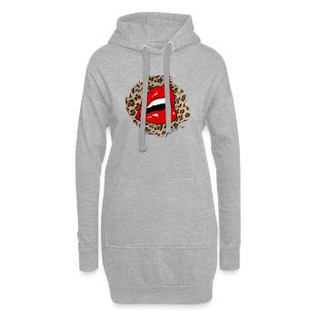 Leopardenlippen - Hoodie-Kleid - Grau meliert - Vorne