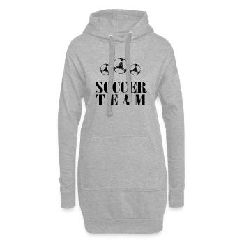Fußball Soccer - Hoodie-Kleid - Grau meliert - Vorne