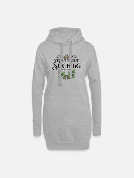Vegan macht süchtig Design - Hoodie-Kleid - Grau meliert