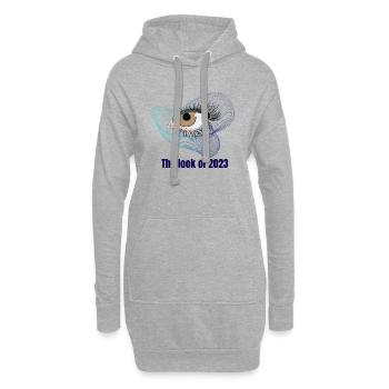 The look of 2023 - Sweat-shirt à capuche long Femme - gris chiné - Devant