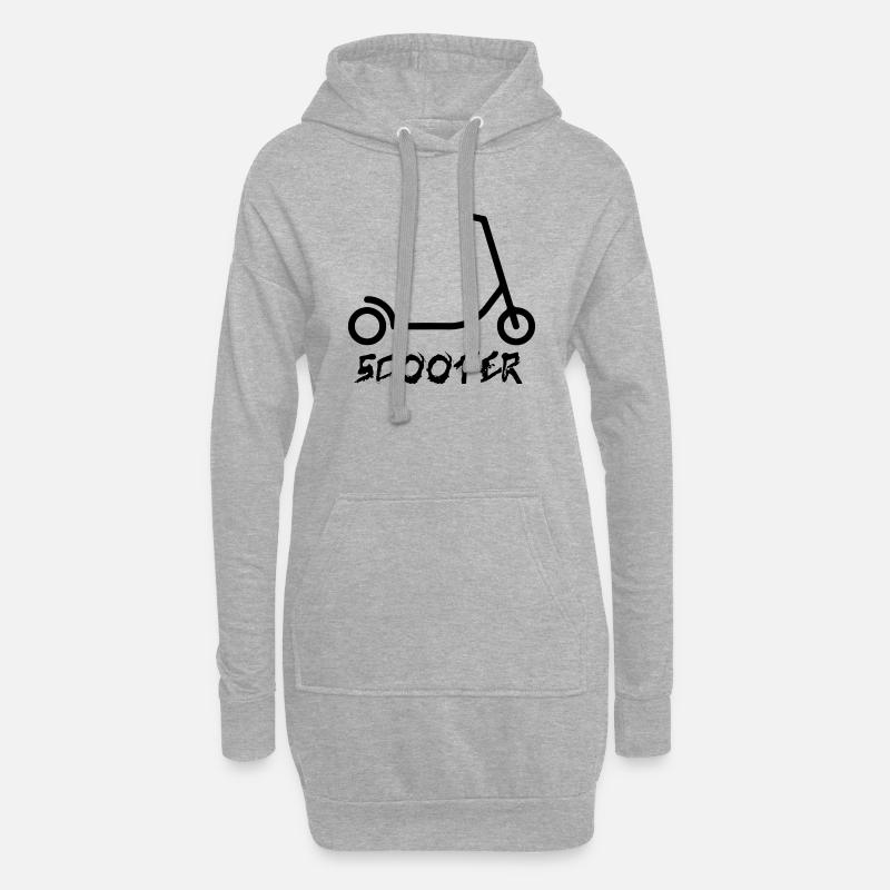 E-Scooter E-Roller Scooter - Hoodie-Kleid - Grau meliert