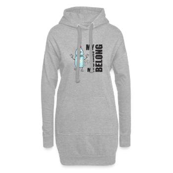 Sprudelwasser - meine Gase gehören zu mir - Hoodie-Kleid - Grau meliert - Vorne