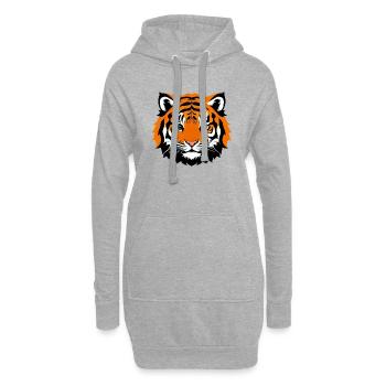 Comic Tiger Mignon Drôle Cool Dessin animé 1 - Sweat-shirt à capuche long Femme - gris chiné - Devant