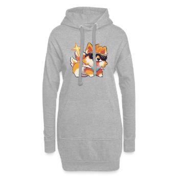 Brillenhund - Hoodie-Kleid - Grau meliert - Vorne