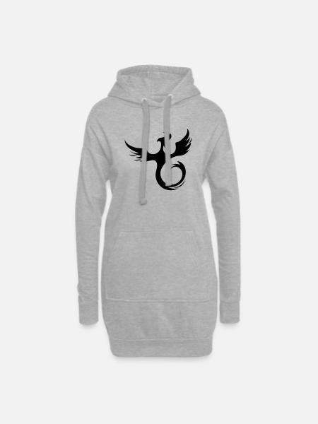 Phénix 01 - Sweat-shirt à capuche long Femme - gris chiné