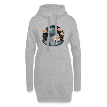 hippo 2 - Sweat-shirt à capuche long Femme - gris chiné - Devant
