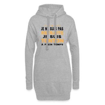 Tonton à Plein Temps Cadeau Retraite Tonton - Sweat-shirt à capuche long Femme - gris chiné - Devant
