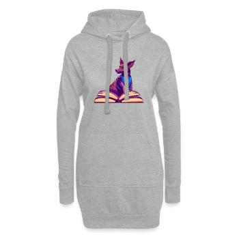 Hundehalter Hunde Buch lesen Terrier Hund Bücher - Hoodie-Kleid - Grau meliert - Vorne