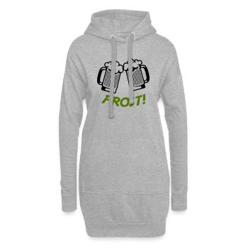 bier prost - Hoodie-Kleid - Grau meliert - Vorne