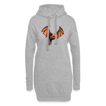 Pixeliger Flughund in retro 8 Bit Grafik - Hoodie-Kleid - Grau meliert - Vorne