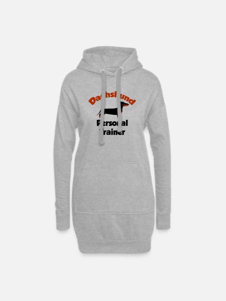 Dackel - Personal Trainer - Hoodie-Kleid - Grau meliert