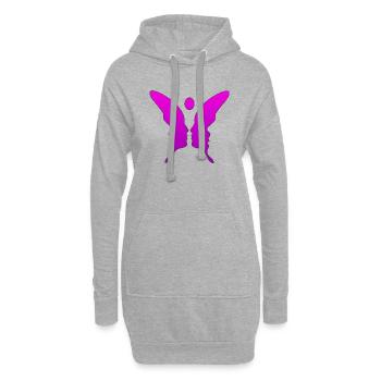 Illusion d’optique art psychédélique rétro formes sexe - Sweat-shirt à capuche long Femme - gris chiné - Devant