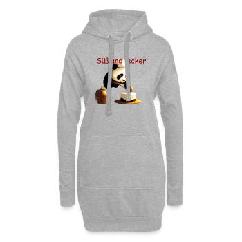 Süß und lecker Panda Bäcker. Geschenk - Hoodie-Kleid - Grau meliert - Vorne
