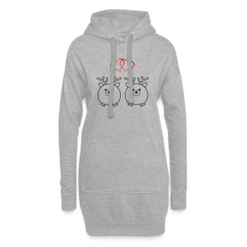 baby elche verliebt - Hoodie-Kleid - Grau meliert - Vorne