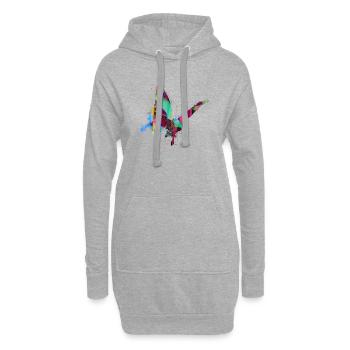 Papillon, Aquarelle, Coloré, Peinture, Graffiti - Sweat-shirt à capuche long Femme - gris chiné - Devant