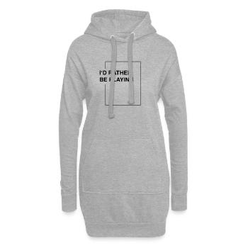 I'd rather be playing - Hoodie-Kleid - Grau meliert - Vorne